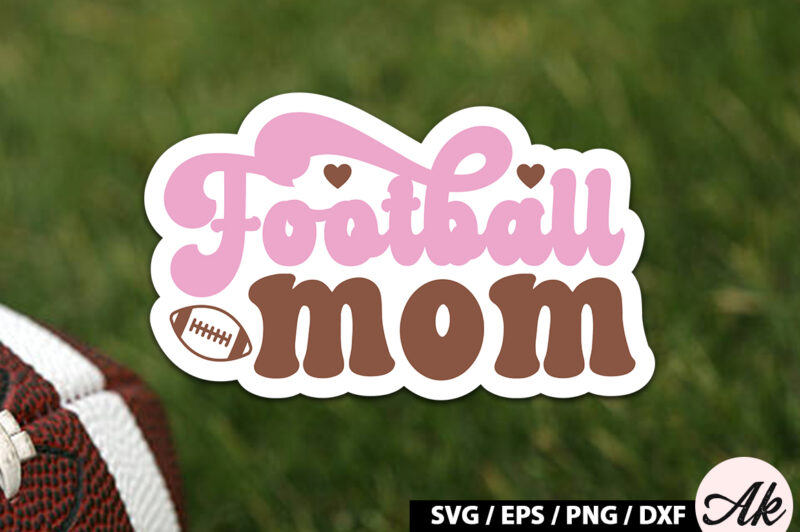 Football mom Retro Stickers