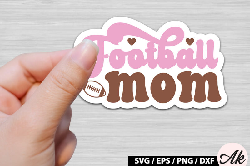 Football mom Retro Stickers