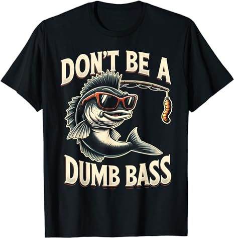 Funny Bass Fishing Stuff Funny Dad Bass Fish Papa Fishing T-Shirt