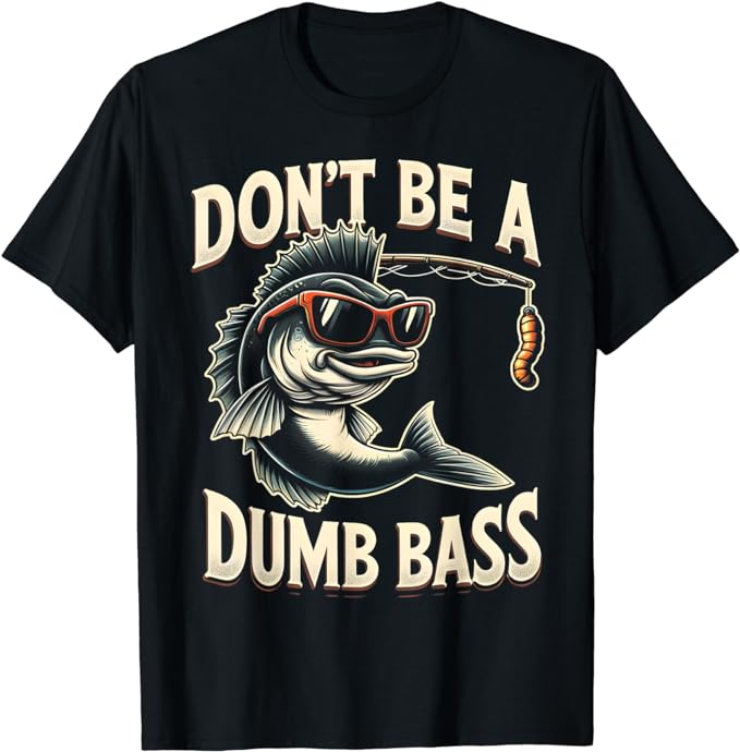 Funny Bass Fishing Stuff Funny Dad Bass Fish Papa Fishing T-Shirt