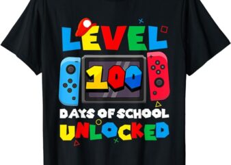 Game Controller Level 100 Days Of School Unlocked Boys T-Shirt