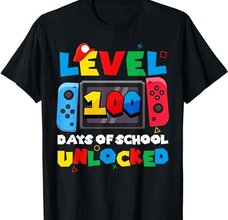 Game controller level 100 days of school unlocked boys t-shirt