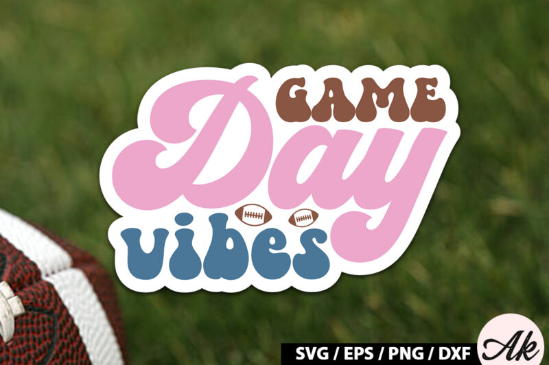 Game day vibes Retro Stickers