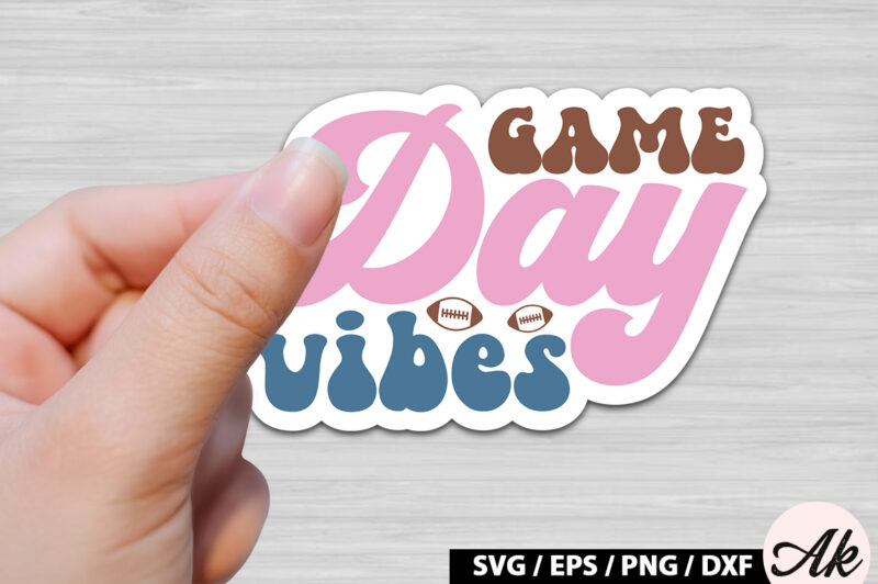 Game day vibes Retro Stickers