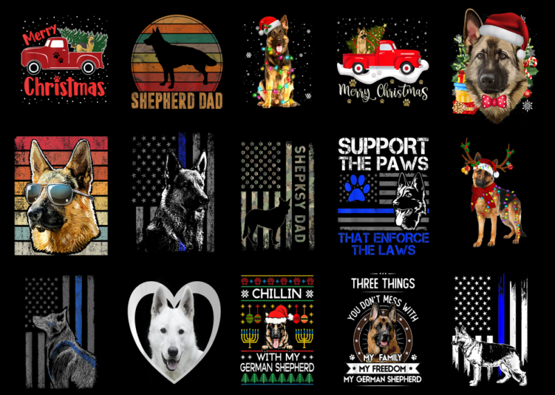 15 German Shepherd Shirt Designs Bundle, German Shepherd T-shirt, German Shepherd png file, German Shepherd digital file, German Shepherd gi