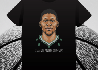 Giannis Antetokounmpo, NBA star, Basketball, Milwaukee Bucks, t-shirt design, NBA, Fan art, Instant download