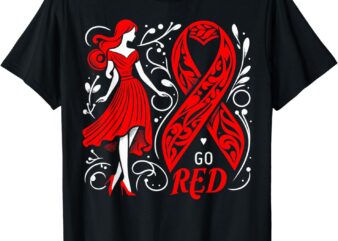 Go Red Heart Disease Awareness Shirts American Women Warrior T-Shirt