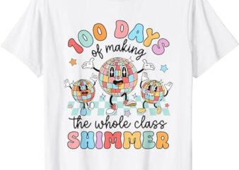 Groovy 100 Days of Making Whole Class Shimmer Disco Ball T-Shirt