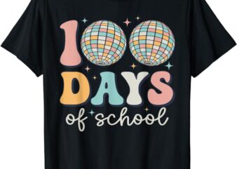 Groovy 100 Days of School Retro Disco 100th Day Teacher Kids T-Shirt
