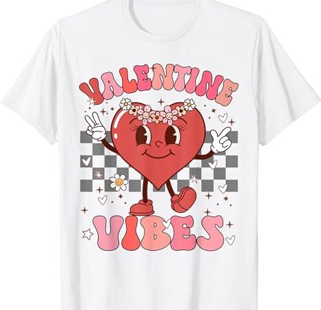 Groovy checkered valentine vibes valentines day girls womens t-shirt Groovy checkered valentine vibes valentines day girls womens t-shirt