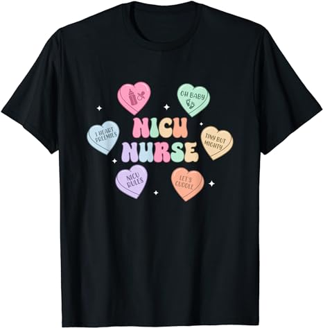 Groovy Heart Candy NICU Nurse Valentines Day T-Shirt
