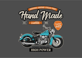 Hand Made Motorcycles graphic t shirt