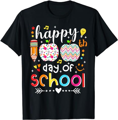 Happy 100 Days of School Cute Teacher 100th Day of School T-Shirt