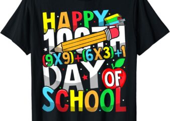 Happy 100th Day of School Math Formula For Teacher Kids T-Shirt