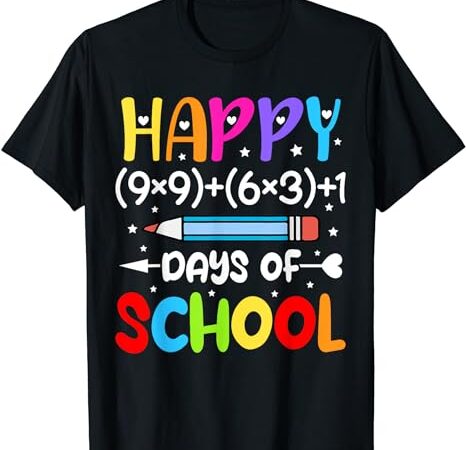 Happy 100th day of school math teacher kids 100 days t-shirt