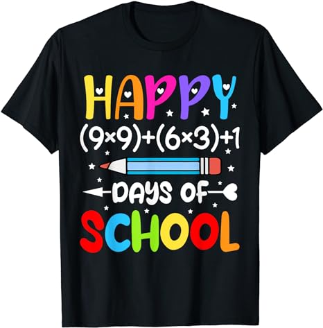 Happy 100th Day of School Math Teacher Kids 100 Days T-Shirt