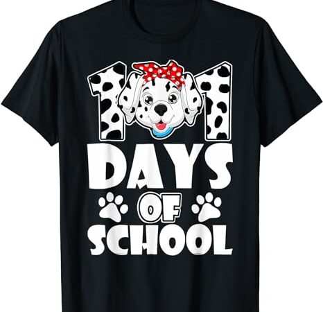 Happy 101 days school cute dog 100 days smarter student t-shirt