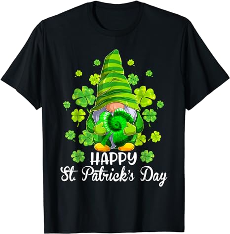 Happy St. Patrick’s Day Gnome Tie Dye Shamrock T-Shirt