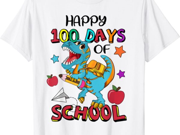 Happy100th day of school dinosaur 100 days kindergarten t-shirt