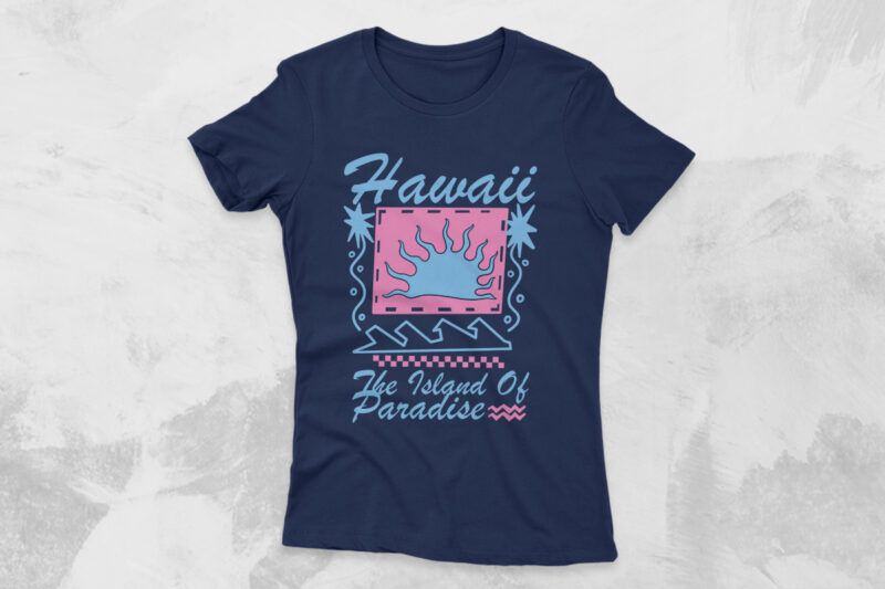 Retro Bach Graphic T-shirt Design, Vintage Beach Vector Design