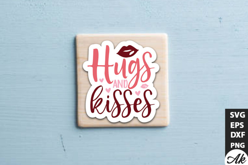 Hugs and kisses SVG Stickers