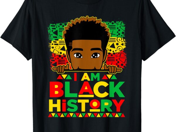 I am black history month african american for boys kids t-shirt