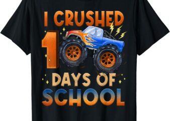 I Crushed 100 Days Of School Shirts For Boys Monster Truck T-Shirt