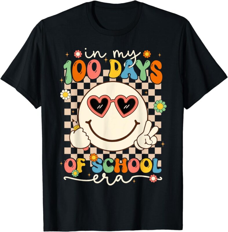 In My 100 Days of School Era Retro Smile 100th Day of School T-Shirt