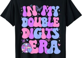 In My Double Digits Era 10th Birthday Version Groovy Retro T-Shirt