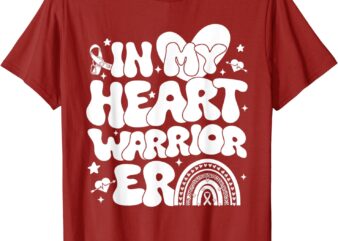 In My Heart Warrior Era Heart Disease Awareness Wear Red Kid T-Shirt