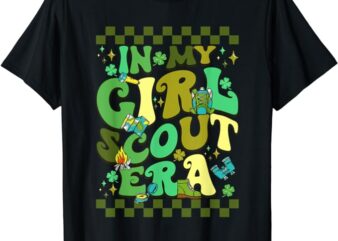 In My Scoutt Girl Era Shamrock Checkered Happy St Patrick’s T-Shirt