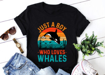 Just A Boy Who Loves Whales T-Shirt Design