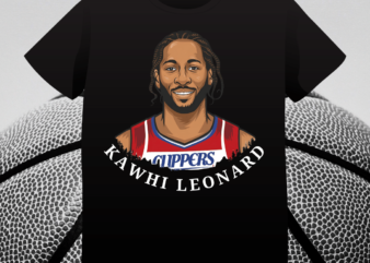 Kawhi Leonard, Portrait, t-shirt design, NBA star, NBA, player, basketball, Los Angeles Clippers, Instant download