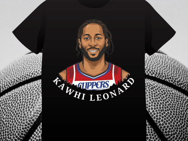 Kawhi leonard, portrait, t-shirt design, nba star, nba, player, basketball, los angeles clippers, instant download