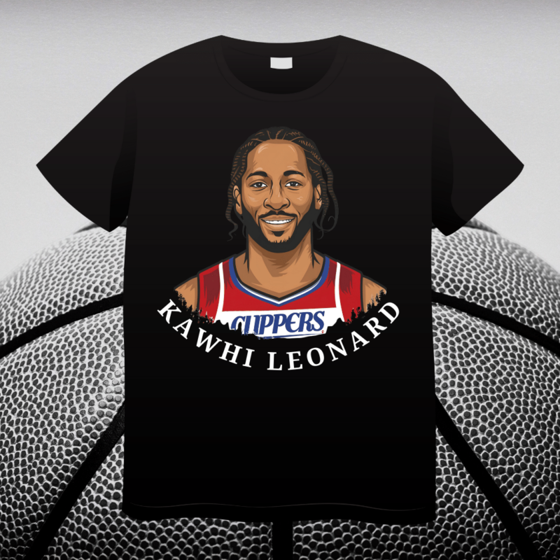 Kawhi Leonard, Portrait, t-shirt design, NBA star, NBA, player, basketball, Los Angeles Clippers, Instant download