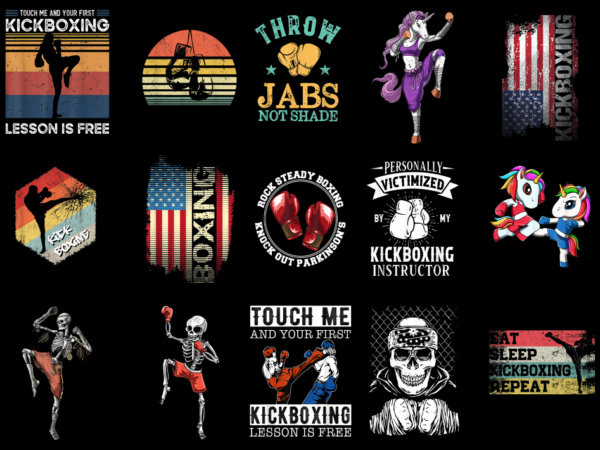 15 kickboxing shirt designs bundle, kickboxing t-shirt, kickboxing png file, kickboxing digital file, kickboxing gift, kickboxing download 2
