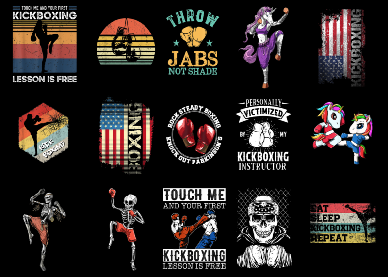 15 Kickboxing Shirt Designs Bundle, Kickboxing T-shirt, Kickboxing png file, Kickboxing digital file, Kickboxing gift, Kickboxing download 2
