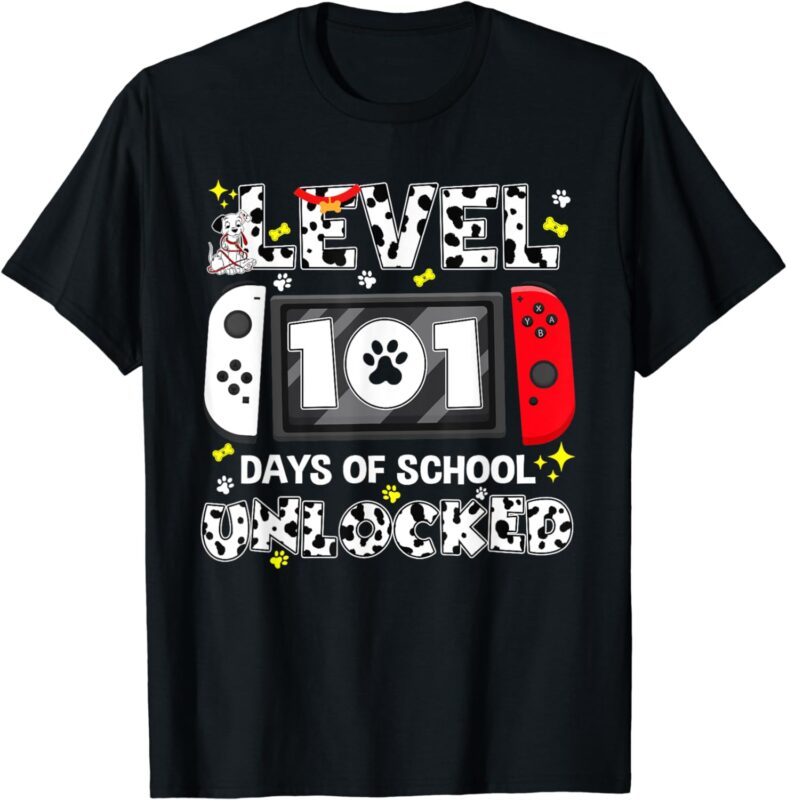 Level Unlocked Game Controller 101 Days School Boys Kids T-Shirt
