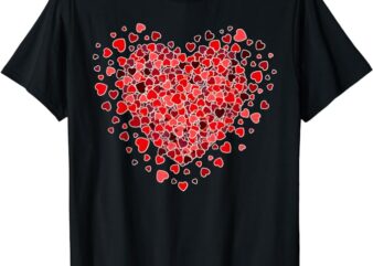 Love Heart Graphic Valentines Day Shirt For Women Girls Kids T-Shirt