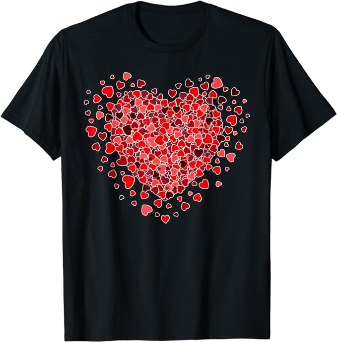 Love Heart Graphic Valentines Day Shirt For Women Girls Kids T-Shirt