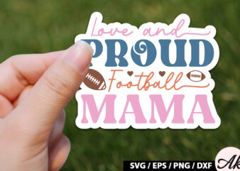 Love and proud football mama Retro Stickers
