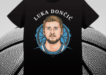 Luka Dončić, Portrait, t-shirt design, NBA star, NBA, player, basketball, Dallas Mavericks, Instant download, basketball player