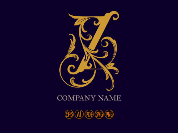 Luxury flourish classic letter z elegant monogram logo t shirt vector graphic