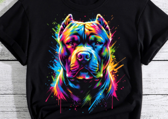 Pit Bull Mom Dog Lover Colorful Artistic Pitbull Owner Women T-Shirt