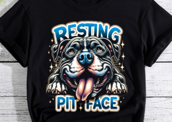Vintage Pitbull Resting Pit Face – Funny Pitbull Lovers T-Shirt