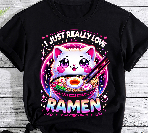 Ramen cat anime shirt – kawaii clothes otaku clothing manga t-shirt png file