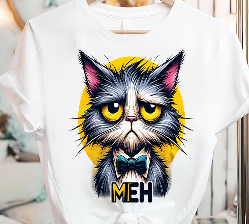 Funny meh cat gift for cat lovers t-shirt png file