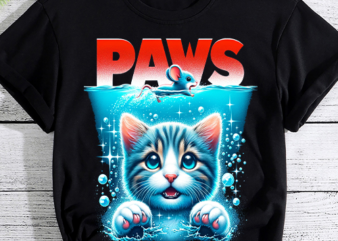 Paws Cat and Mouse Top, Cute Funny Cat Lover Parody T-Shirt PNG file