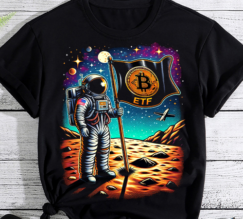 Bitcoin btc crypto to the moon shirt featuring astronaut t-shirt png file