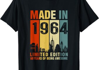 Made In 1964 Limited Edition 60 Years Of Being Awesome T-Shirt